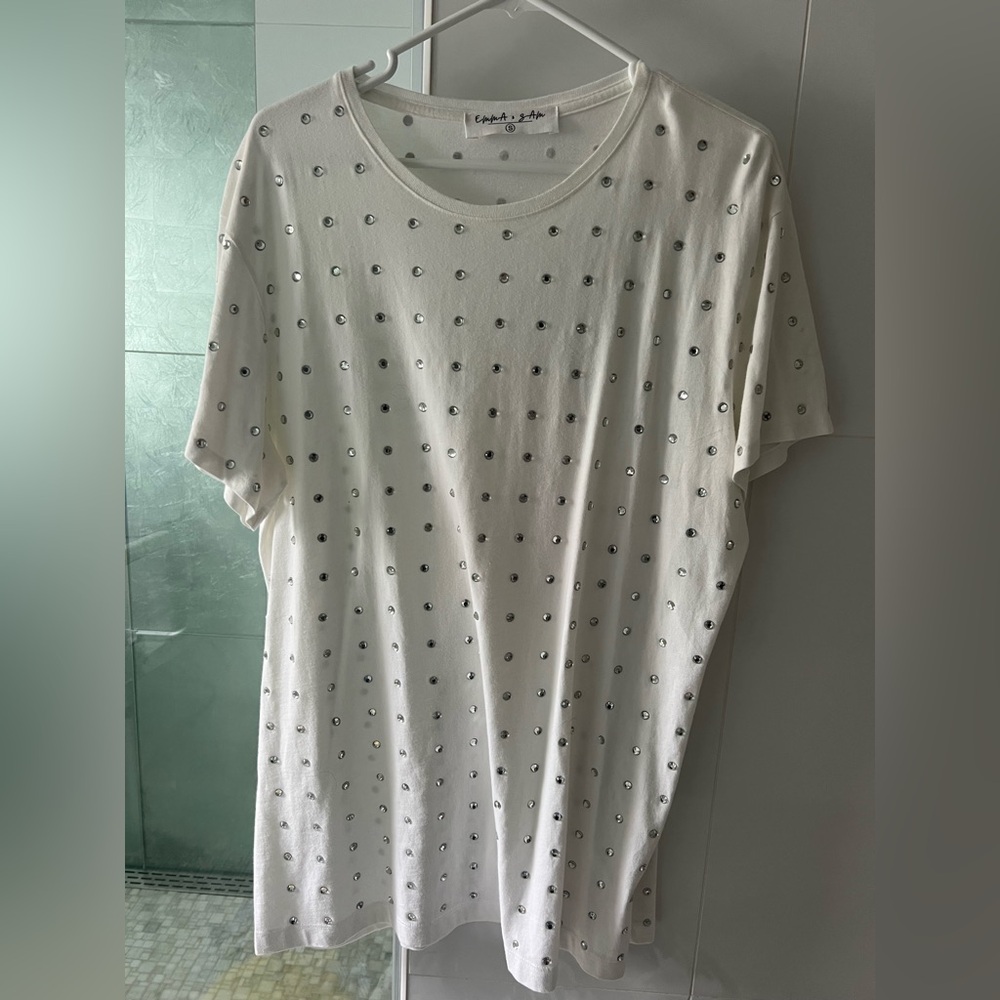 White Studded T-Shirt